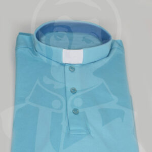 Polo Manga Curta com Cabeção - Azul claro