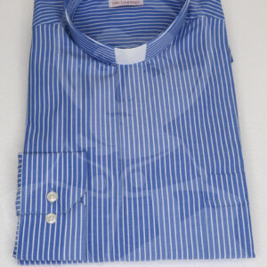 Camisa Riscada com Cabeção - Azul