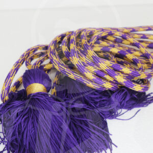 Cíngulo de Seda Roxo e Dourado