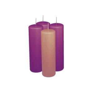 Conjunto de Quatro Velas para Advento (3 Roxas e 1 Rosa) - 8cm x 15cm