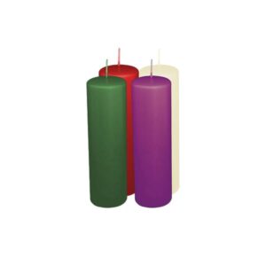 Conjunto de Quatro Velas para Advento (Verde, Vermelho, Roxo e Branco) - 8cm x 24cm