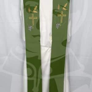 Estola Dupla Verde/Branco