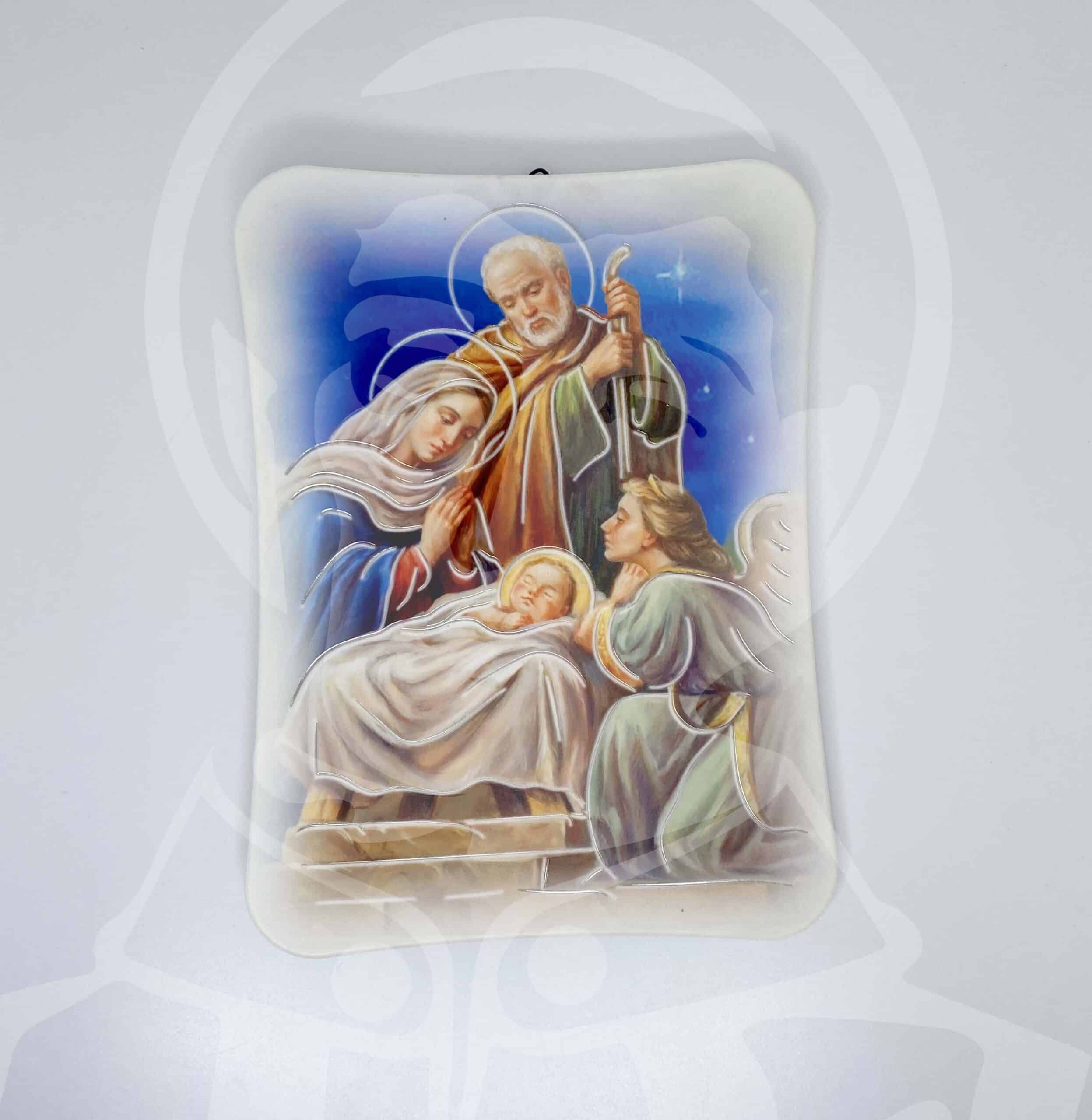 Quadro Efeito Pedra Nascimento Sagrada Família