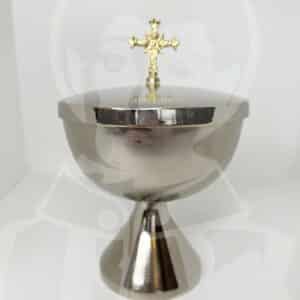 Píxide Cruz Dourada e Efeito Polido