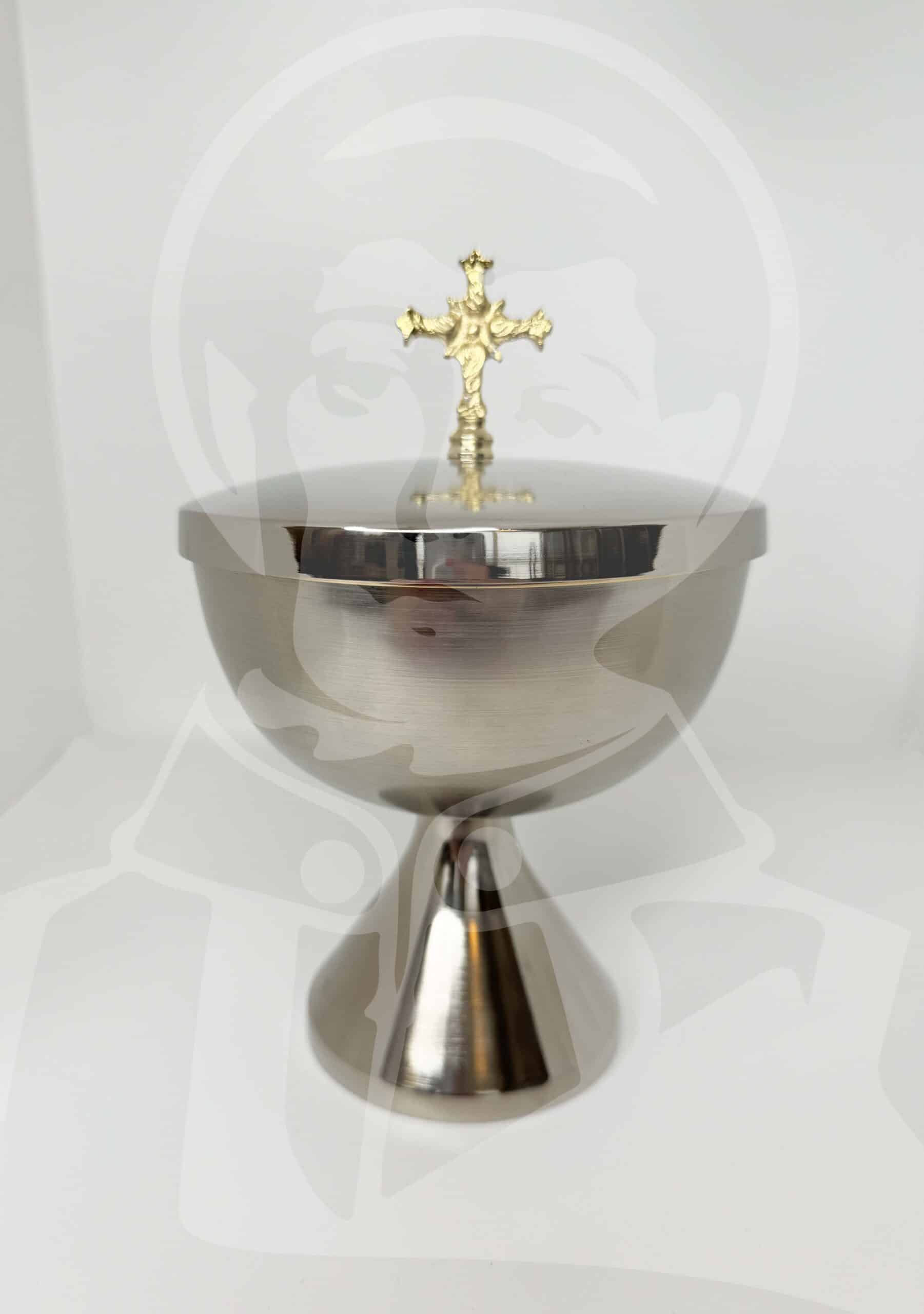 Píxide Cruz Dourada e Efeito Polido