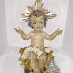 Menino Jesus Sentado com Ovelha 30cm