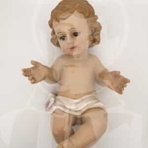 Menino Jesus Deitado com Olhos de Vidro 30cm