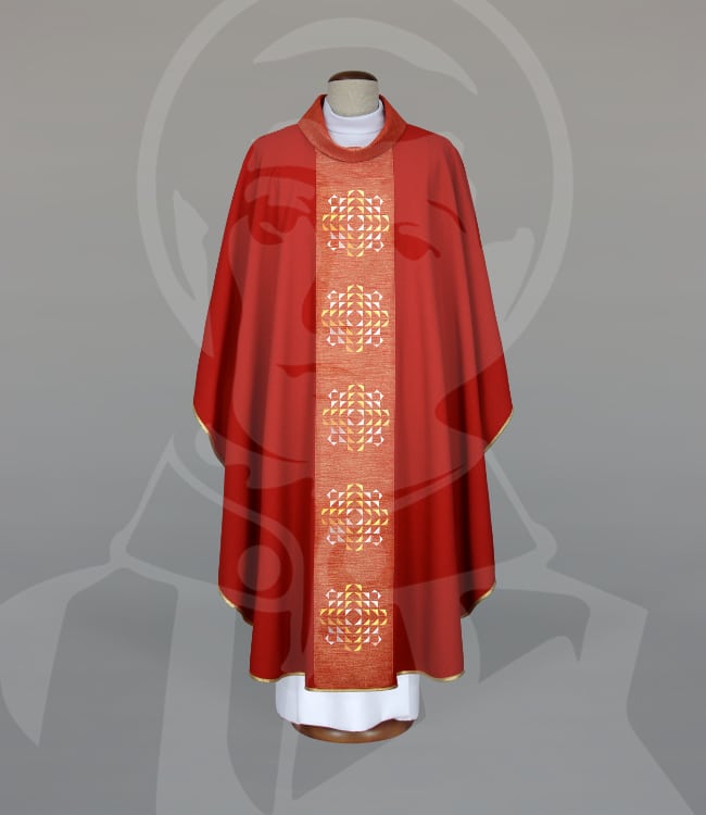 Casula Vermelha com Estolão Bordado