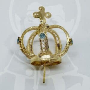 Coroa Dourada com pedras azuis