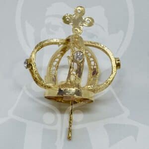 Coroa Dourada com pedras brancas
