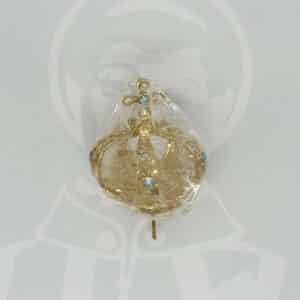 Coroa Dourada com pedras azuis