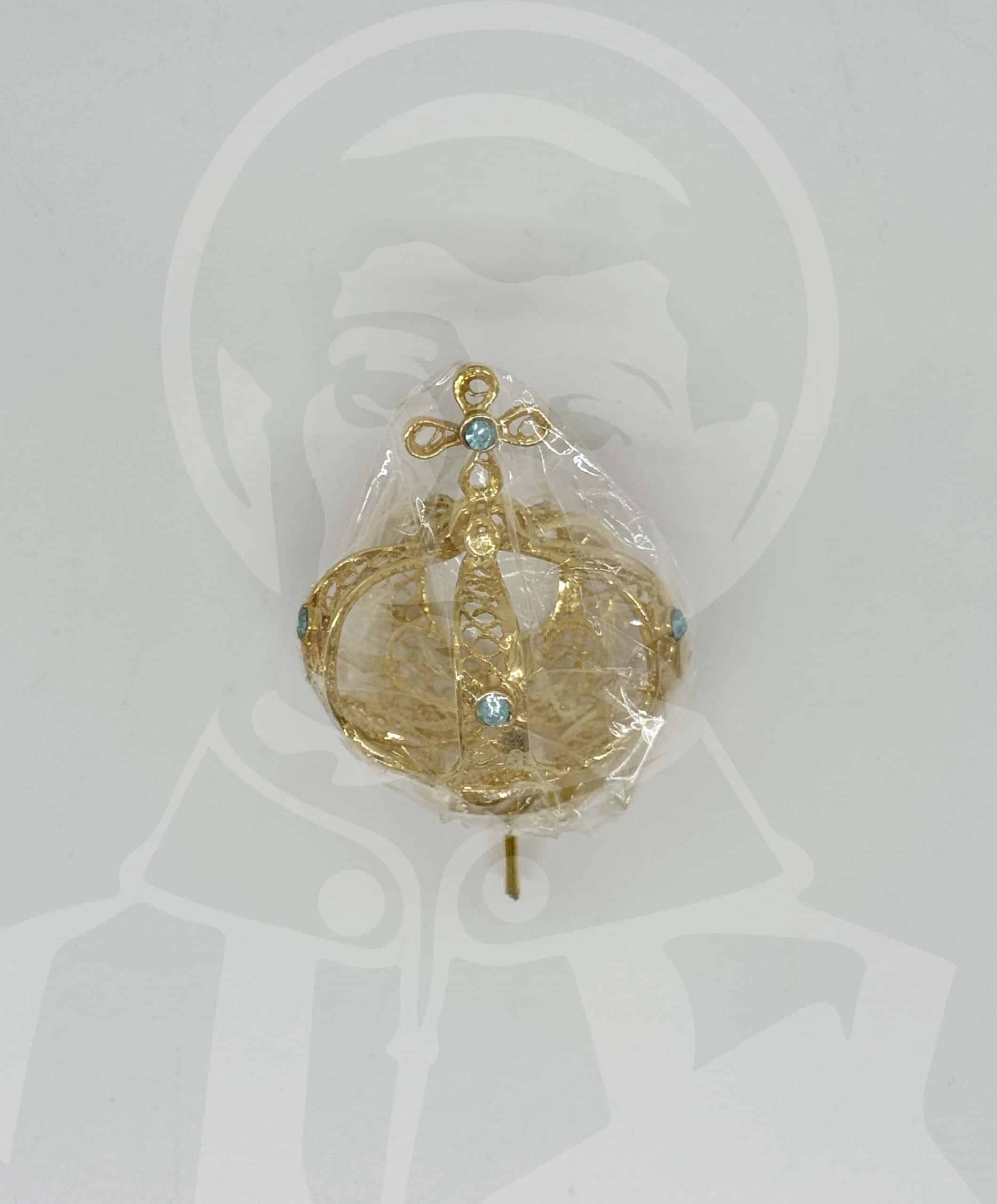 Coroa Dourada com pedras azuis