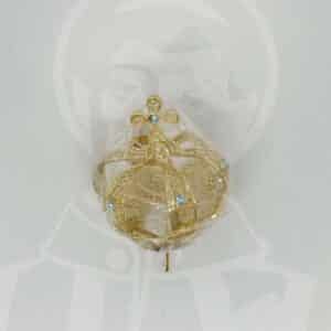 Coroa Dourada com pedras azuis