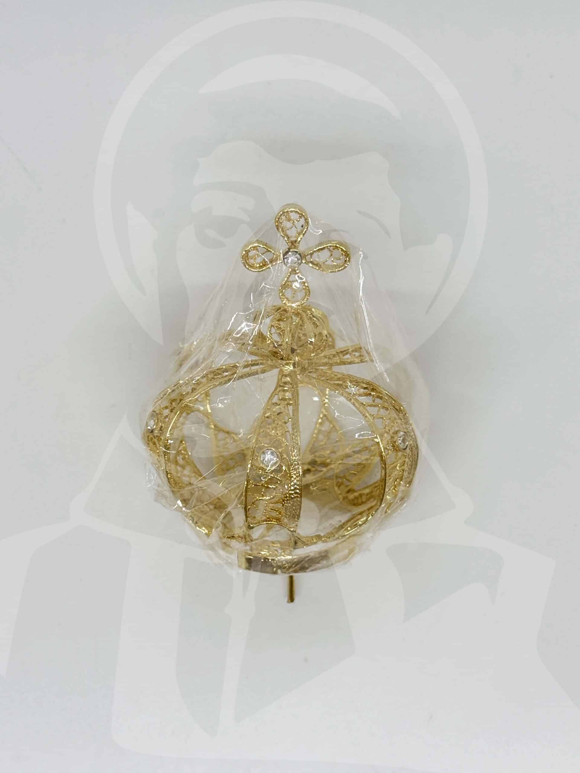 Coroa Dourada com pedras brancas