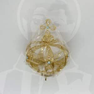 Coroa Dourada com pedras azuis