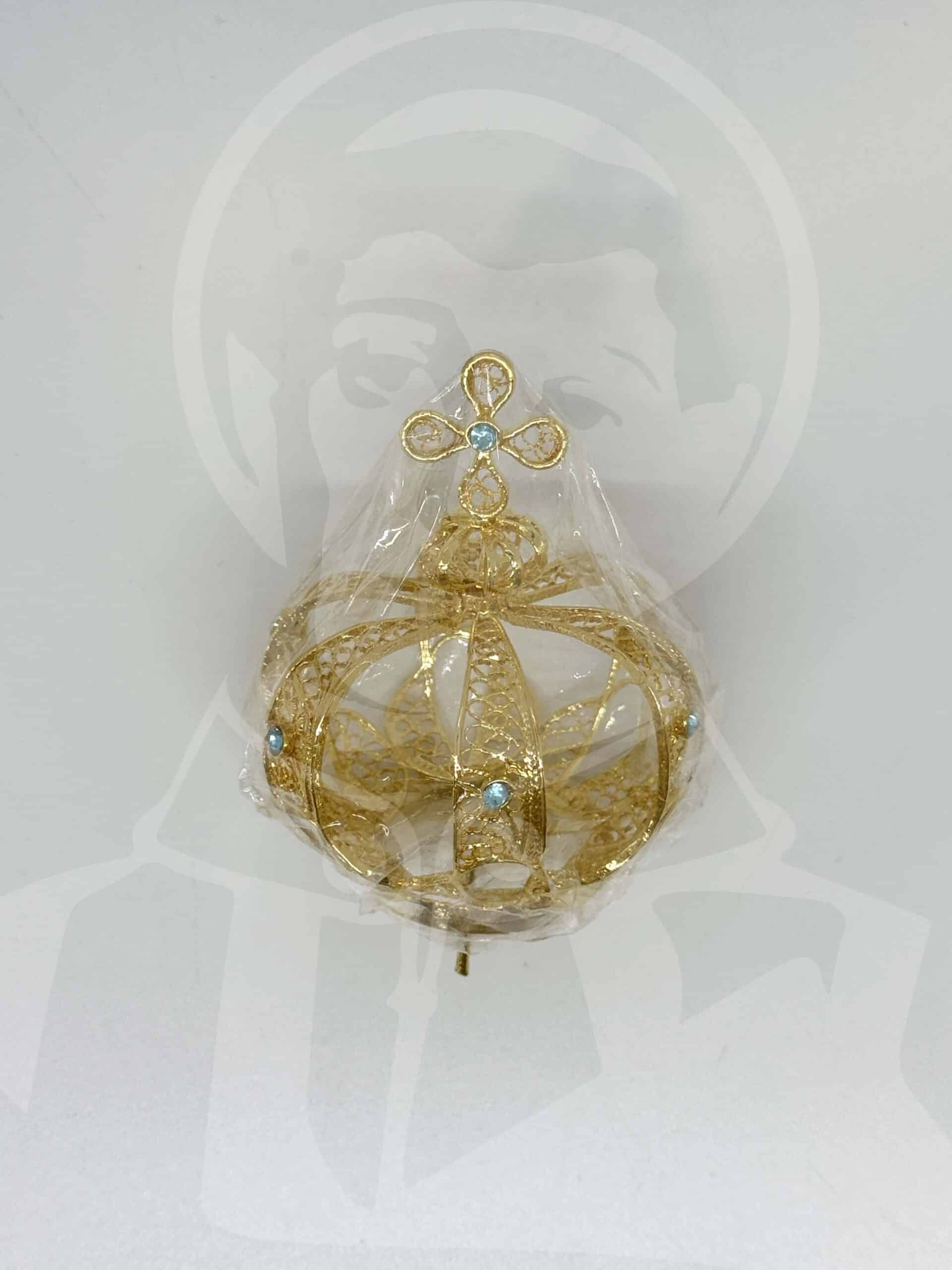 Coroa Dourada com pedras azuis