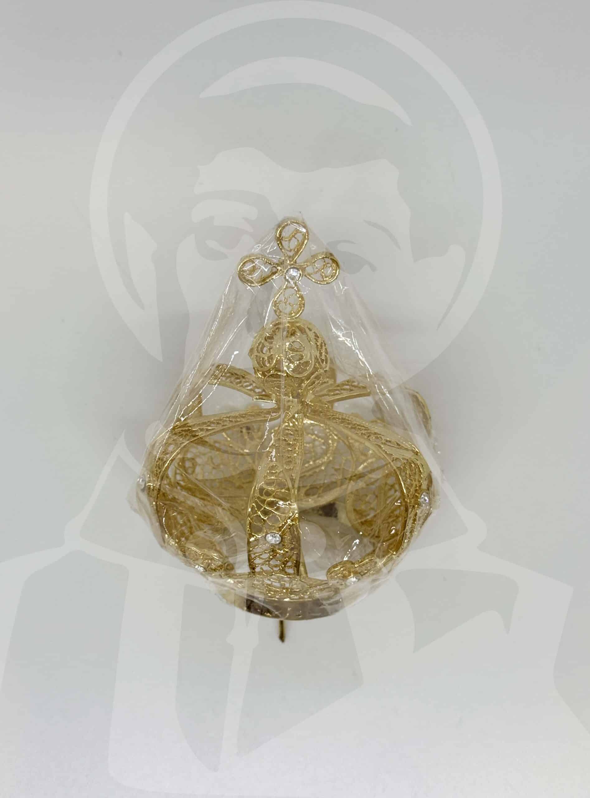 Coroa Dourada com pedras brancas