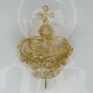 Coroa Dourada com pedras brancas