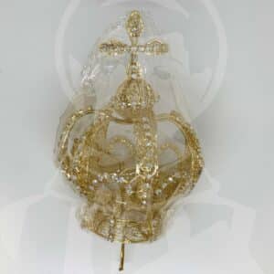 Coroa Dourada com pedras brancas