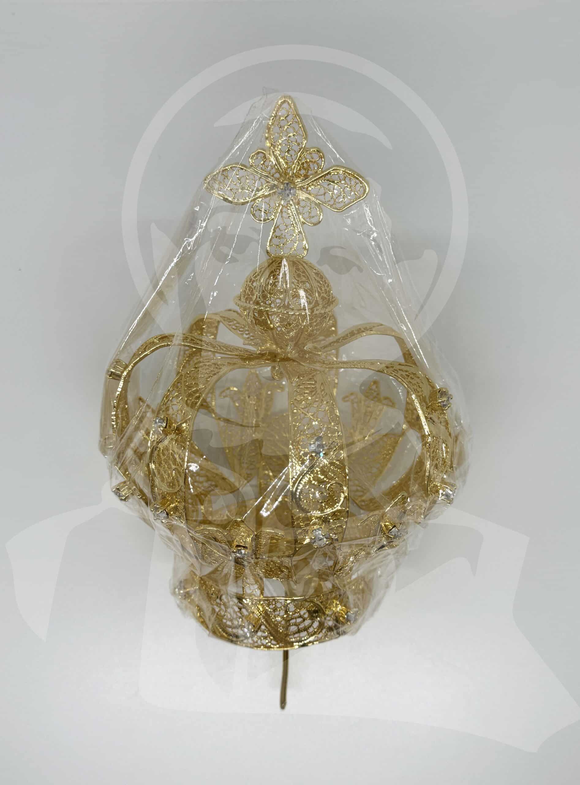 Coroa Dourada com pedras brancas