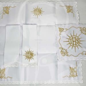 Conjunto Altar Bordado 100% Algodão