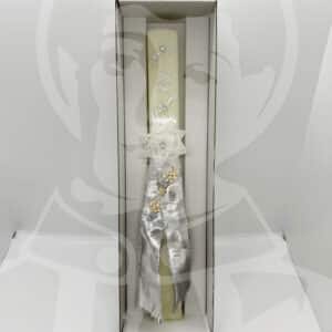 Vela de Batismo Decorada Prateada