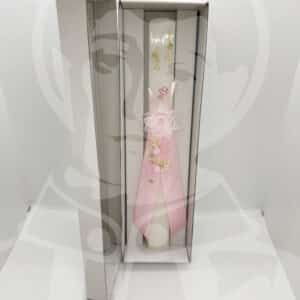 Vela de Batismo Decorada Rosa