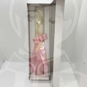 Vela de Batismo Decorada Rosa
