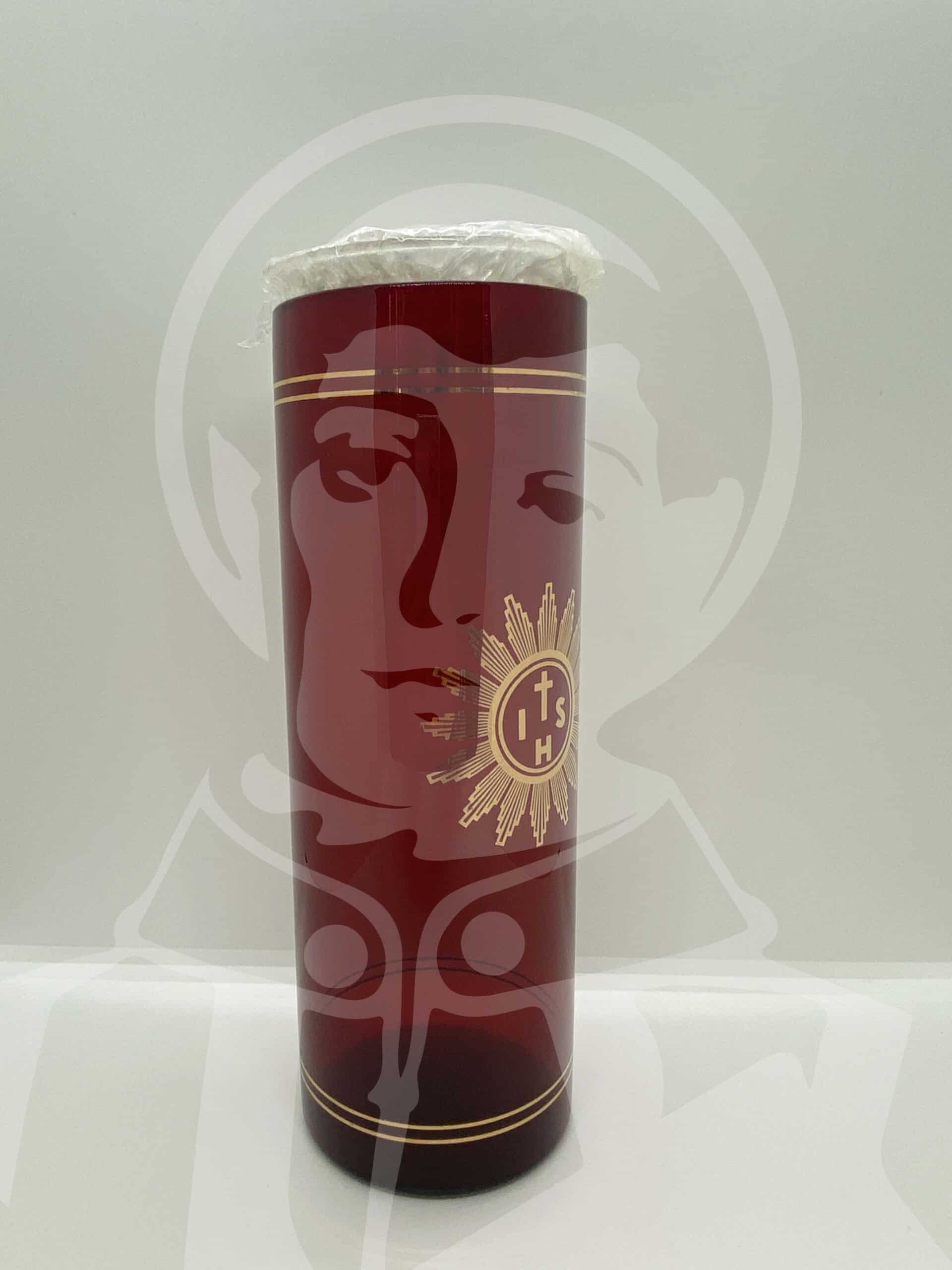 Lamparina Cera Líquida em Vidro Vermelho