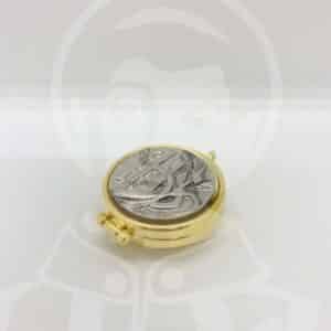 Teca Banho de Ouro Pequena Desenho JHS