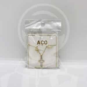 Fio e Brincos em Aço Cruz