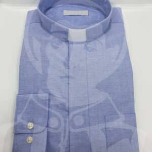 Camisa Riscada com Cabeção Manga Comprida - Azul Claro